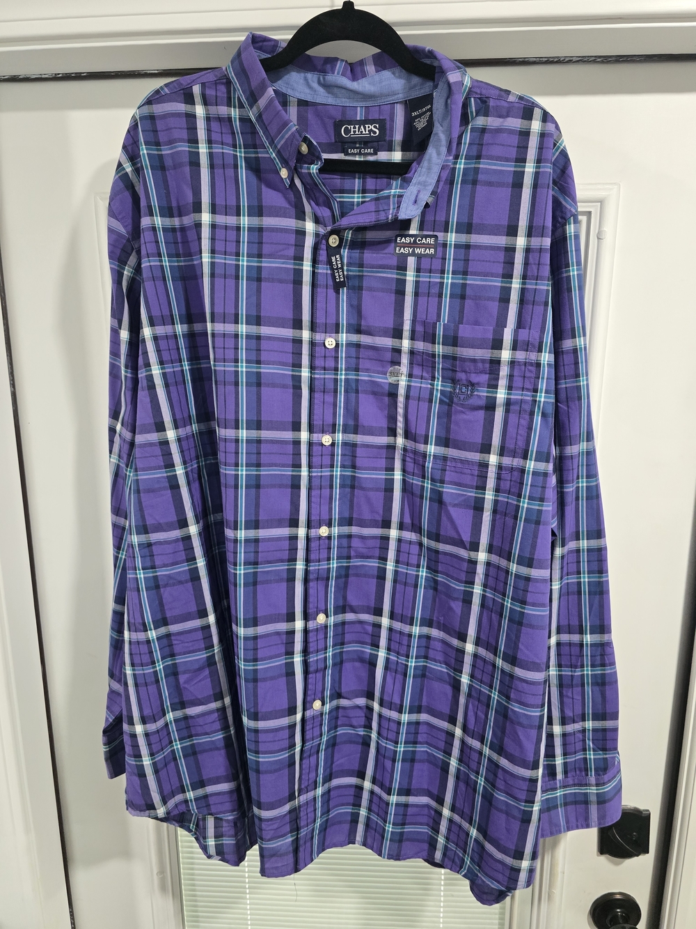 Chaps Men’s Purple Plaid Button-Down Shirt